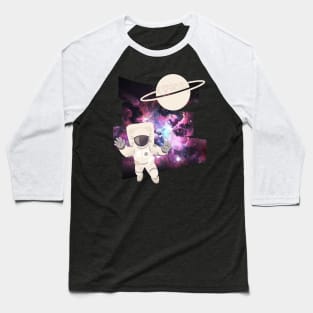 Floating astronaut Ufo alien abduction funny cute spaceship moon mars cosmic space Baseball T-Shirt